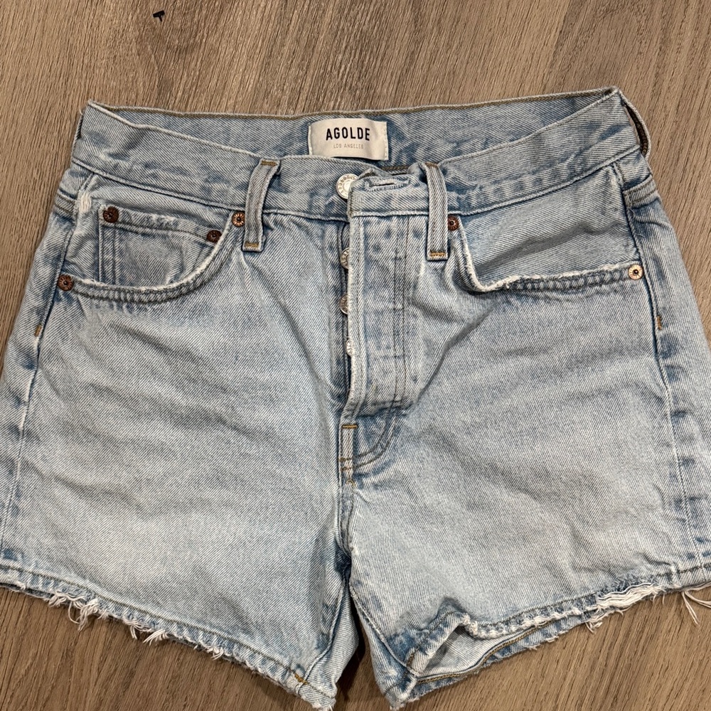 Agolde Classic Light Blue Jean Shorts